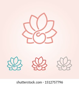 Apple in leaves logo. Shape of fruit crown. Cherry berry icon. Health food sign for agriculture business. Vector illustration