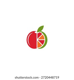 Apple and lemon slice logo idea.