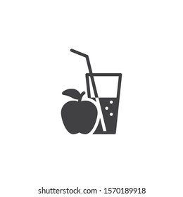 Apple lemonade glass vector icon. filled flat sign for mobile concept and web design. Apple juice glyph icon. Symbol, logo illustration. Vector graphics