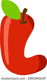 Apple Letter Alphabet Vector Element