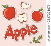 Apple letter, Apples and leaf 