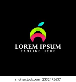Apple letter A logo design in modern style. Logo design vector illustration