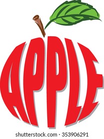 Apple lettering illustration