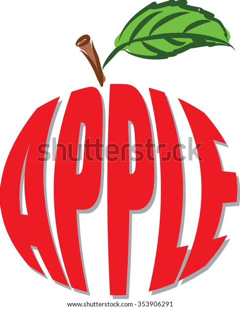 Apple Lettering Illustration Stock Vector (Royalty Free) 353906291 ...