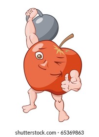 Apple is lifting dumbbell