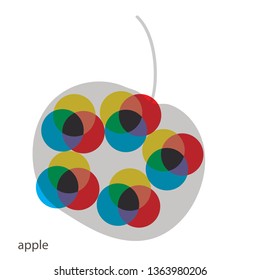 apple like brownish shape on RGB icons, white background