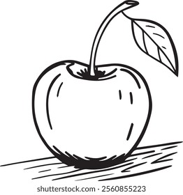 An apple line art design is a simple and elegant representation of an apple using clean, continuous lines. It typically captures the iconic round shape, a small stem, and sometimes a leaf, emphasizing