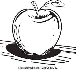 An apple line art design is a simple and elegant representation of an apple using clean, continuous lines. It typically captures the iconic round shape, a small stem, and sometimes a leaf, emphasizing