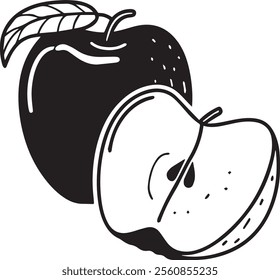 An apple line art design is a simple and elegant representation of an apple using clean, continuous lines. It typically captures the iconic round shape, a small stem, and sometimes a leaf, emphasizing