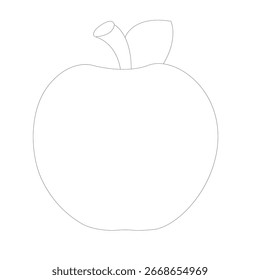 Apple Line Art with Leaf – Vegan Food Concept