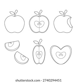 Apple Line Art Set
