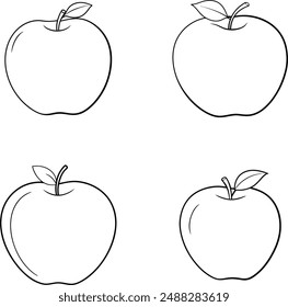 Apple Line Art Vorlage Design 