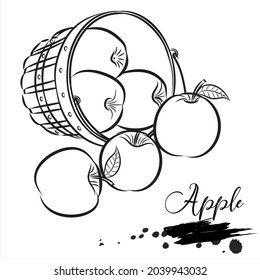 Ilustración de vectores de arte de línea de Apple