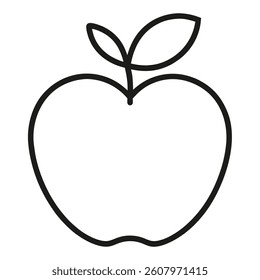 Apple Line Art Vector Illustration 