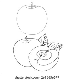 Vector de arte de la línea de Apple Ilustración vectorial de arte de la línea de Apple