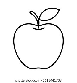 Apple line art vector on white background