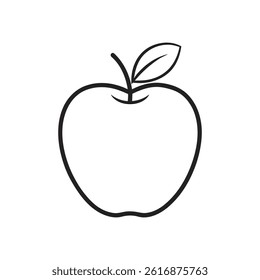 Apple line art vector on white background