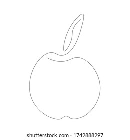 Apple line drawing isolated on the white background. Vector illustration