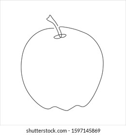 Apple line drawing vector. Isolated icon. Fruits Vector. Design linear artwork element. Flat design. one-line object.