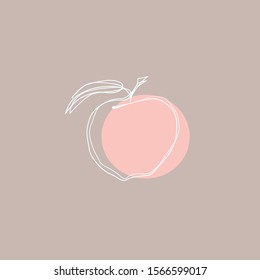 Apple line drawing. Vector minimalistic linear illustration made of one line