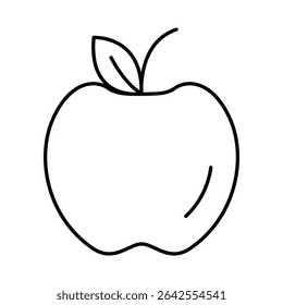 Apple Line Editable Stroke Icon. Fast-food And Drinks Themes Vector Illustration