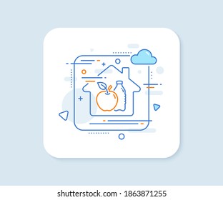 Apfelzeilensymbol. Abstrakte Vektortaste. Obst, Wasserflaschenzeichen. Symbol für natürliche Lebensmittel. Apfelzeilensymbol. Home Concept-Button. Vektorgrafik