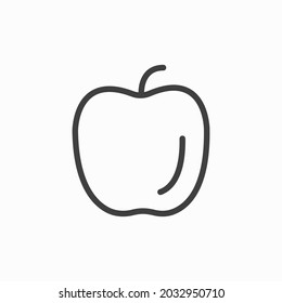 Apple Line Icon. Editable Stroke. Isolate on white background.