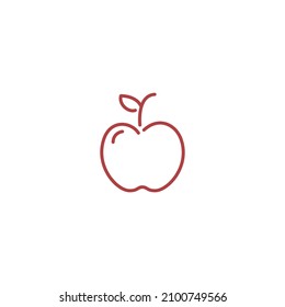 Apple line icon in flat style isolated on white background for logo, UI or other design project. Editable stroke.