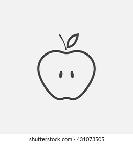 apple line icon, fruit outline vector logo illustration, linear pictogram isolated on white