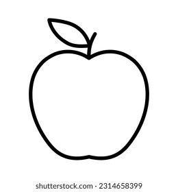 Apple line icon. Apple fruit symbol pictogram isolated on white background. Vector Illustration