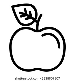 Icono de línea de Apple. Ilustración vectorial de frutas aislada en blanco. Diseño de estilo de esquema alimentario, diseñado para web y aplicación. Eps 10