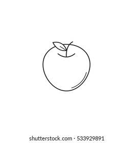 Apple Line Icon, Healthy Fruit, Vector Graphics, A Linear Pattern On A White Background, Eps 10.