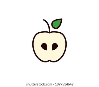 Icono de línea de Apple. Símbolo de esquema de alta calidad para diseño web o aplicación móvil. Firma de línea delgada para el logotipo de diseño. Pictograma de contorno de color sobre fondo blanco