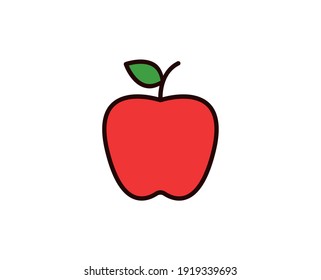 Apple line icon. High quality outline symbol for web design or mobile app. Thin line sign for design logo. Color outline pictogram on white background