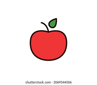Apple line icon. High quality outline symbol for web design or mobile app. Thin line sign for design logo. Color outline pictogram on white background