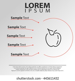 apple line icon. apple infographics template