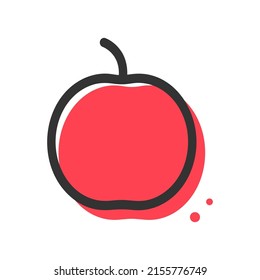 Apple line icon isolated on white background