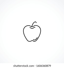apple line icon on white background. apple line icon on white background. apple line icon on white background. 