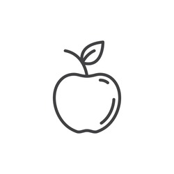 Apple Line Icon, Outline Vector Sign, Linear Style Pictogram Isolated On White. Symbol, Logo Illustration. Editable Stroke. Pixel Perfect Vector Graphics