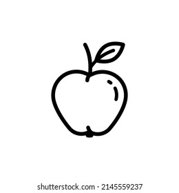 Apple line icon, outline vector sign, linear style pictogram isolated on white background. Symbol, logo illustration. Pixel perfect vector graphics