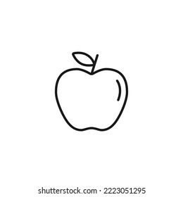 Apple line icon, outline vector sign, linear style pictogram isolated on white. Food symbol, logo illustration. Editable stroke. Pixel perfect vector graphics