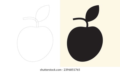 Apple line icon  outline vector sign  linear style set