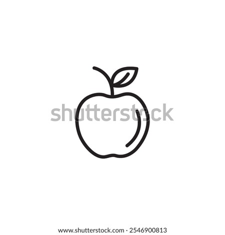 Apple line icon, outline, vector simple flat trendy style illustration for web.