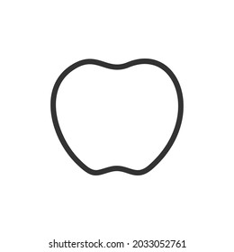 Apple line icon, sign or symbol. Premium pictogram in trendy outline style. Apple pixel perfect vector icon isolated on a white background. 