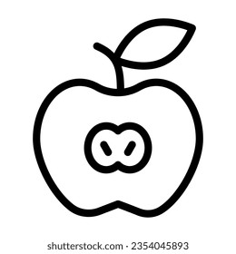 Apple line icon, summer time concept, Sliced apple fruit sign on white background, Apple half icon in outline style mobile concept web design. Vector graphics.