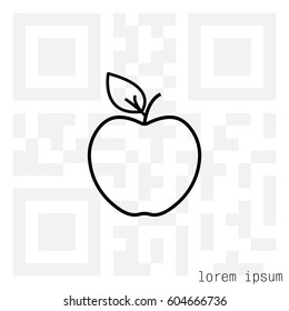 Apple line Icon. vector illustration