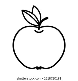 Apple line icon. Vector isolated illustration on white background