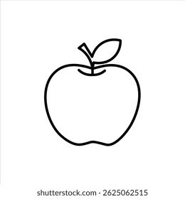 apple line icon vector on white background.