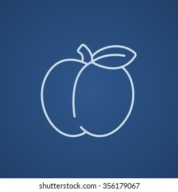 Apple line icon for web, mobile and infographics. Vector light blue icon isolated on blue background.