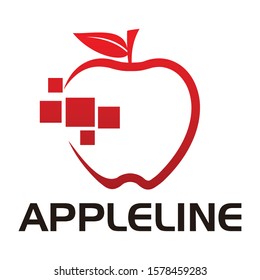 apple line logo icon vector